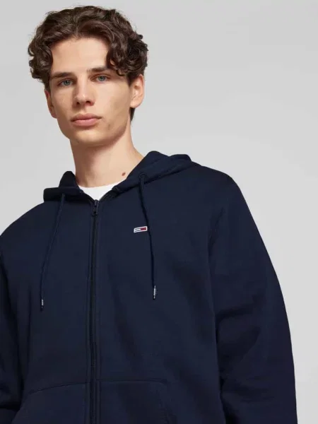 Bluza rozpinana o kroju regular fit z kapturem Tommy Hilfiger niebieska