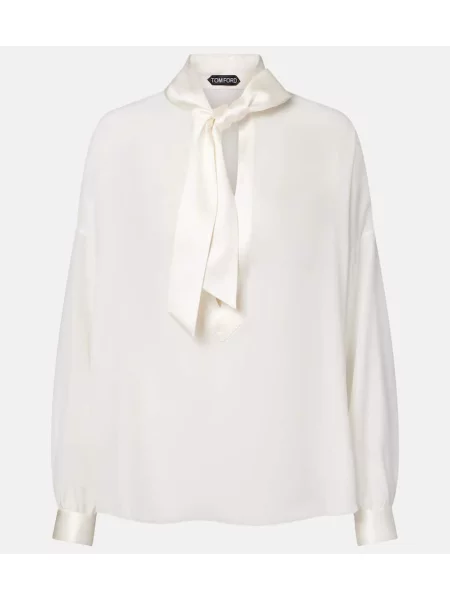 Bluză Tom Ford de mătase alb