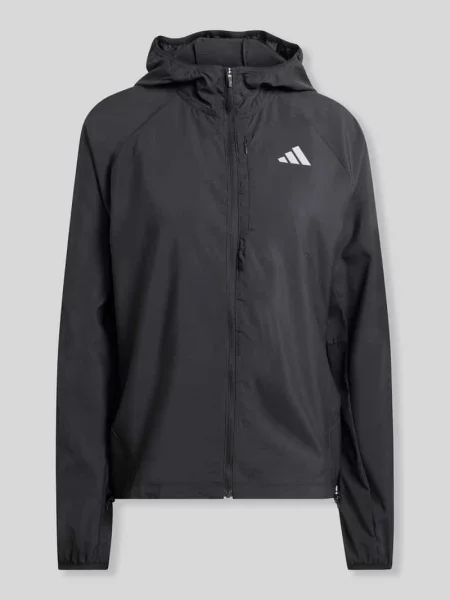 Kurtka treningowa o kroju regular fit z nadrukiem z logo Adidas Performance czarna