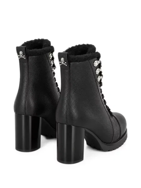 Botine Philipp Plein cu șireturi din dantelă negru