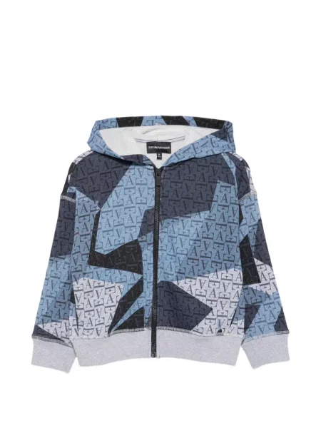 Bluza z kapturem dziecięca Emporio Armani niebieska