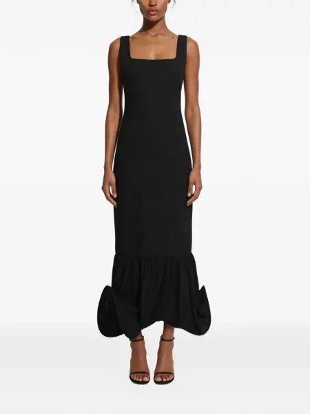 Rochie midi Tatuna cu volane drapată negru