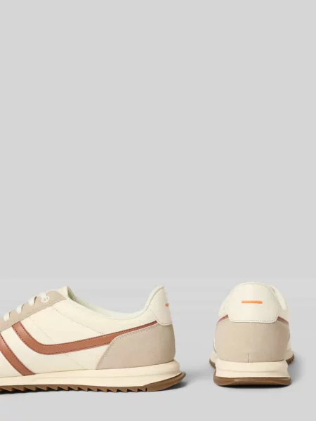 Sneakersy o niskim kroju z detalami z imitacji skóry Model ZAYN_LOWP_NYMI' Boss Orange beżowe
