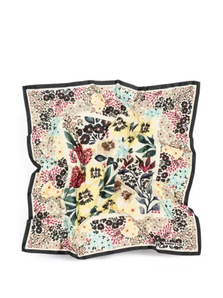 Fular Bimba Y Lola cu model floral cu imagine alb