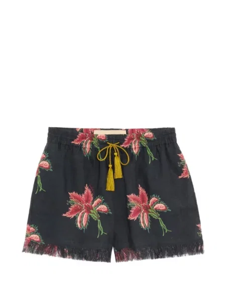 Pantaloni scurți Valentino Garavani de in cu model floral negru
