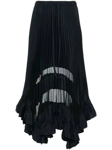 Fustă midi Claudie Pierlot transparente până la genunchi albastru