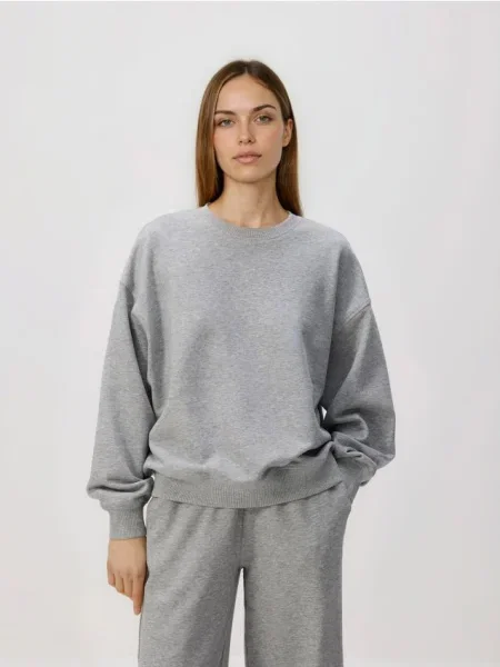 Reserved Однотонний світшот з високим вмістом світло-сірий сірий