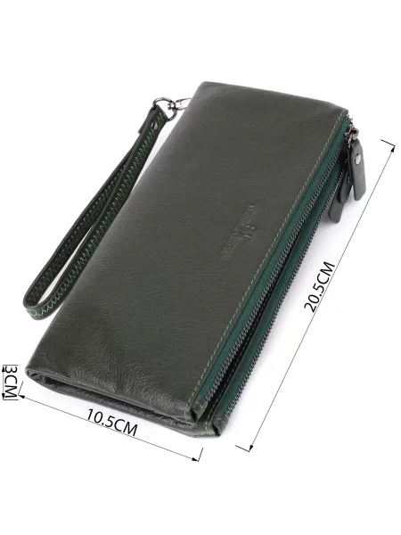 Кожаный кошелек St Leather Accessories зеленый
