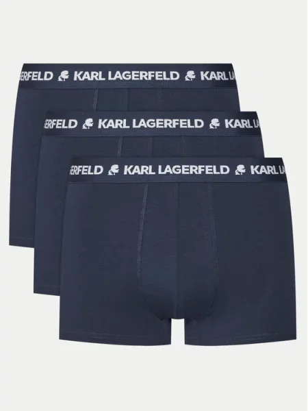 Bokserki KARL LAGERFELD Logo Trunk 3 pary navy niebieskie
