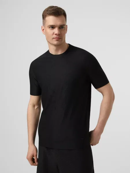 Футболка Emporio Armani темно-синій бавовна/шовк синя