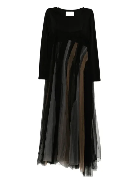 Rochie maxi Quetsche cu mâneci lungi lungă de costum negru