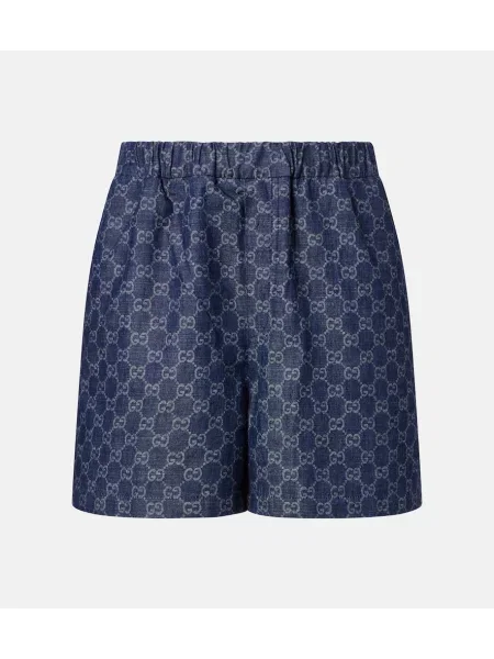Pantaloni scurți din denim Gucci albastru