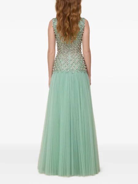 Rochie maxi Rami Al Ali cu mărgele verde