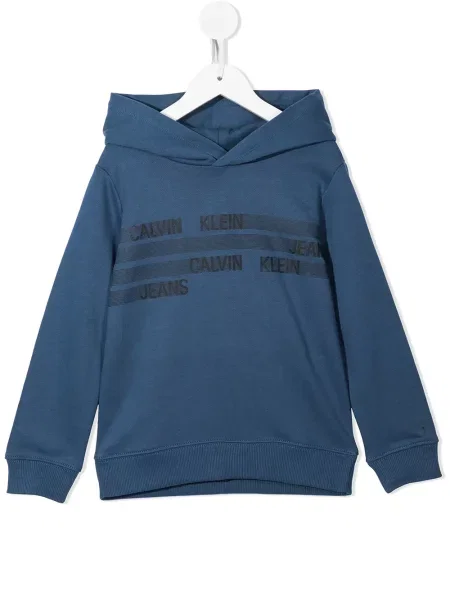 Bluza z kapturem dziecięca Calvin Klein niebieska