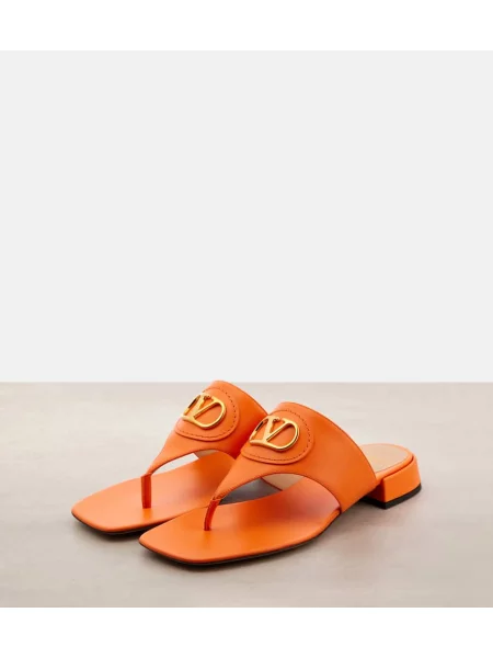 Kožené tangá Valentino Garavani oranžová