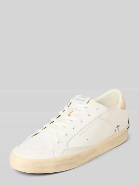 Sneakersy z detelem z logo Model Deluxe' Crime London białe