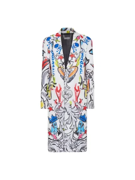 Długi wielobarwność płaszcz Philipp Plein