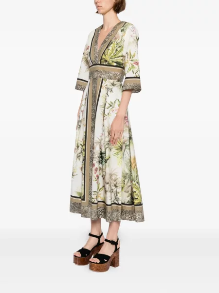 Костюм рокля Elie Saab с принт зелено