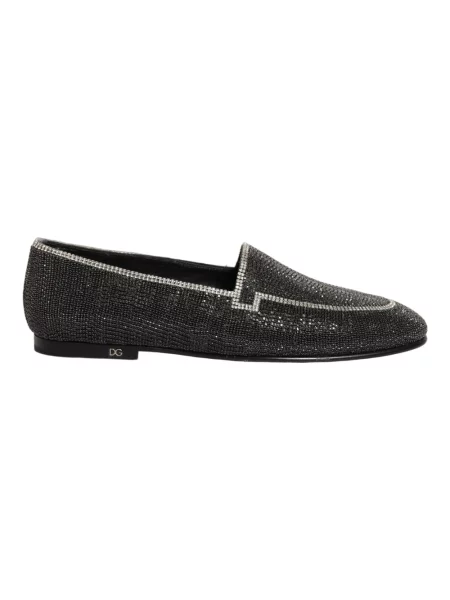 Półbuty Dolce And Gabbana skórzane eleganckie czarne