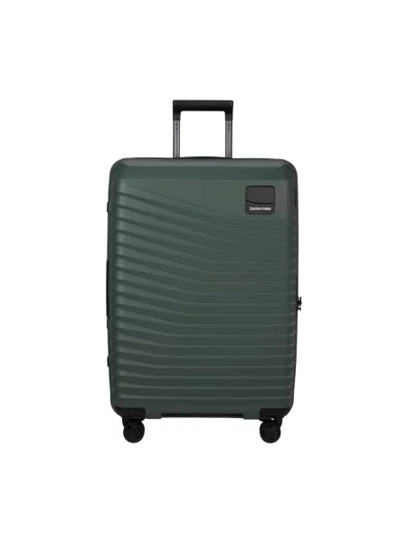 Lniana lekka walizka Samsonite zielona