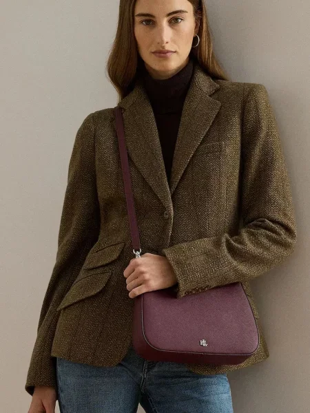 Шкіряна сумочка Lauren Ralph Lauren білий