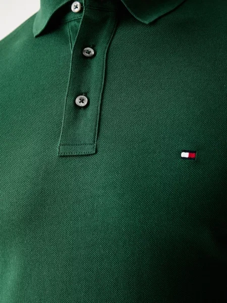 Tommy Hilfiger тениска с яка от с зелено