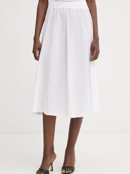 IBlues spódnica lniana SEGGIO biała