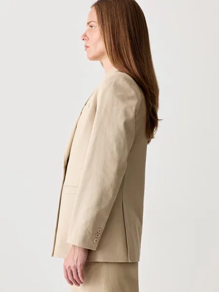 A.P.C. veste lucy σταυρωτό σακάκι γυναικείο μπεζ