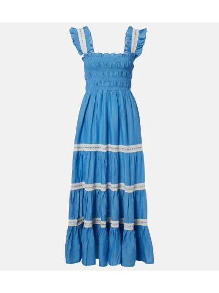 Rochie midi Rixo din dantelă până la genunchi de costum albastru