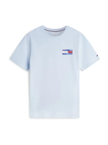 TOMMY HILFIGER Tričko BRAND LOVE královská modrá / světlemodrá / krvavě červená bílá