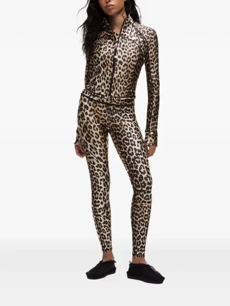 Pantaloni Ganni cu imagine cu model leopard