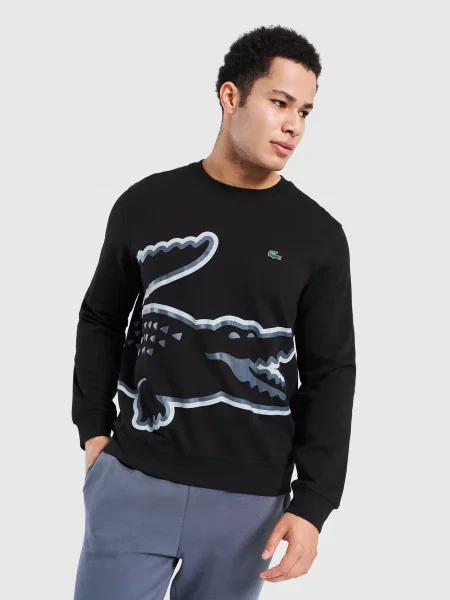 Lacoste Bluza Large Croc Sweat Black czarna