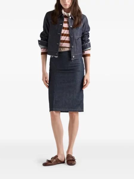Tricou Prada cu imagine lung roz