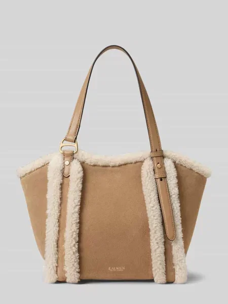 Lauren Ralph Lauren torebka tote zamszowa brązowa