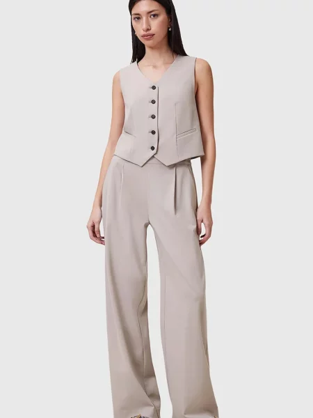 AllSaints pantaloni ALEIDA femei lat medium waist bej