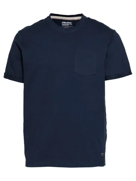 BLEND Tricou bleumarin / negru alb