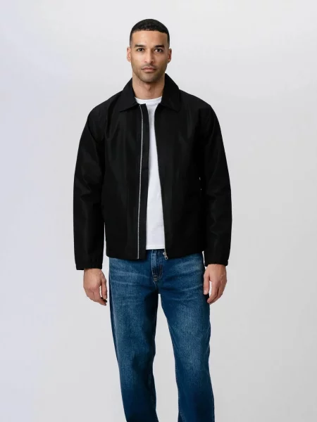 TEESHOPPEN Geacă de primăvară-toamnă Short Zip negru