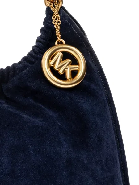 Плисирани панталон Michael Kors Collection с волани на райета кафяво