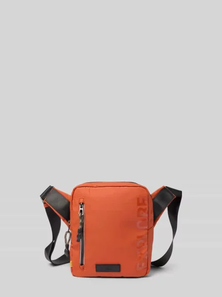 Crossbody bag z nadrukiem z napisem model EXPLORE' Camel Active pomarańczowa