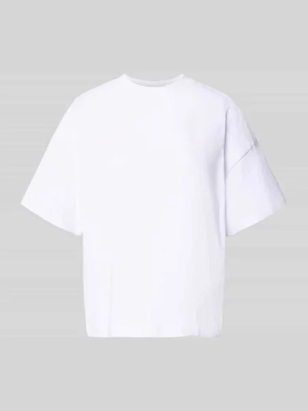 Oversize’owy T-shirt z nadrukiem motywu i logo Model NIVELLES' Pegador biała