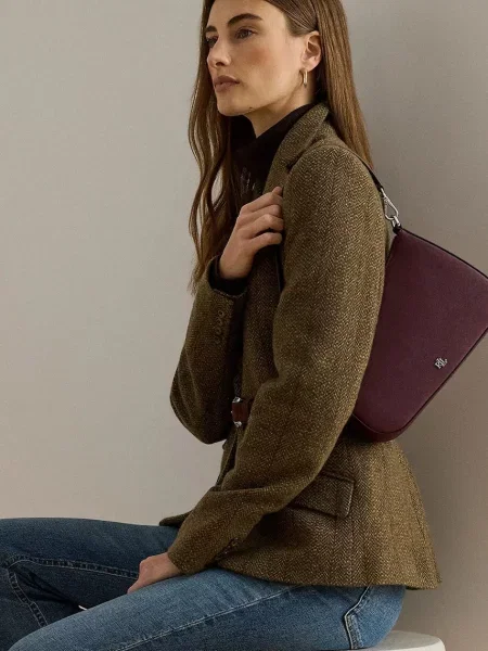 Шкіряна сумочка Lauren Ralph Lauren білий