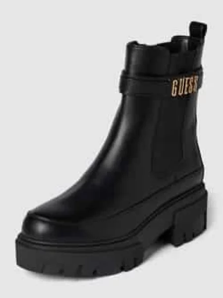 Trampki Guess na platformie z logo czarne