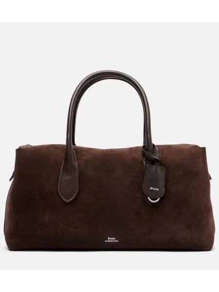 Geanta de piele Polo Ralph Lauren din piele de căprioară maro
