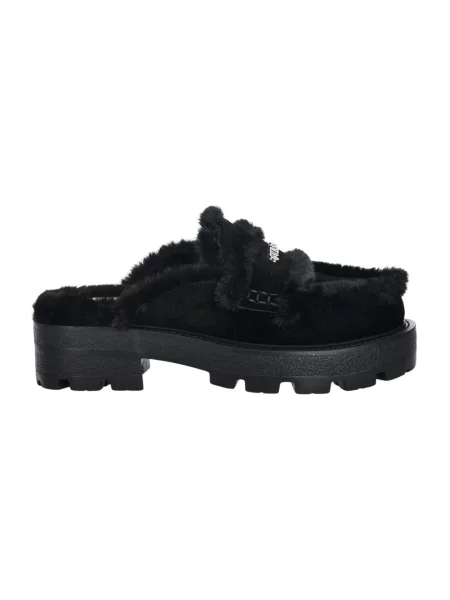 Klapki mules Guess zamszowe czarne