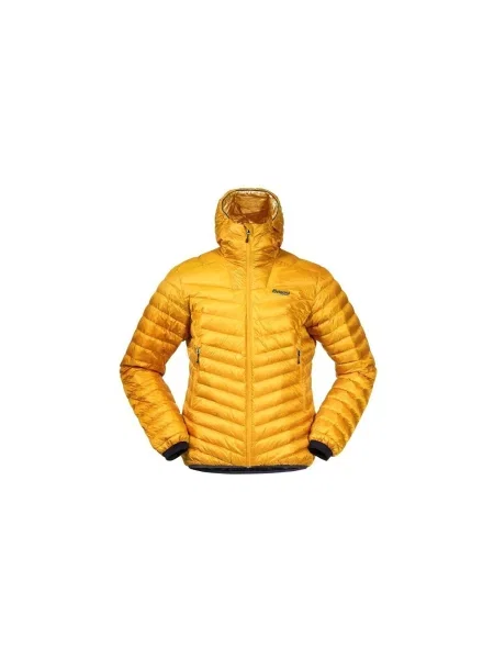 Geacă cu puf Bergans cu glugă galben