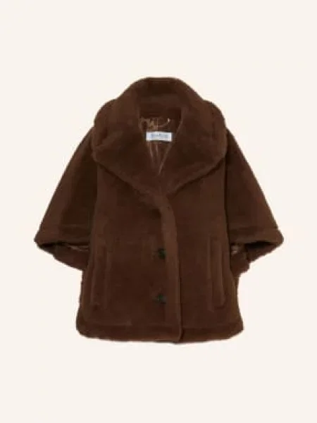 Max Mara Peleryna Z Futra Pluszowego Corvino Z Alpaką braun brązowe
