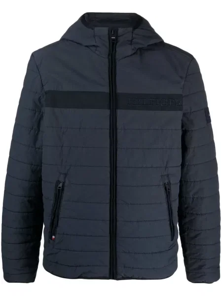 Geacă Tommy Hilfiger cu broderie cu glugă albastru