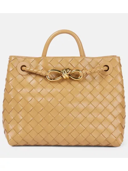 Usnjena torbica Bottega Veneta Handle rjava