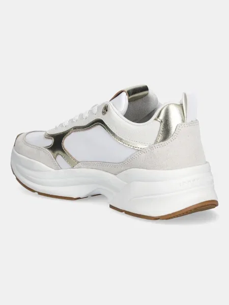 Tommy Hilfiger Sportcipők Th Chunky Runner Metallic Ekru fehér