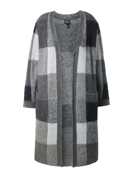 Ulla Popken Palton tricotat / metalic / grafit / deschis gri